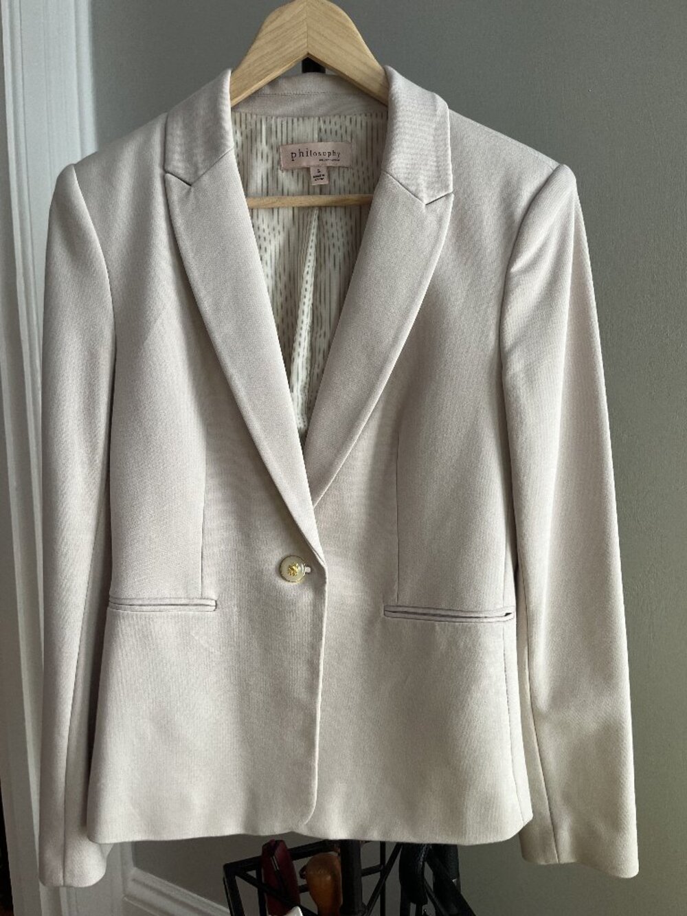Philosophy Cream Single-Button Blazer Jacket - Size S - Picture 2 of 6